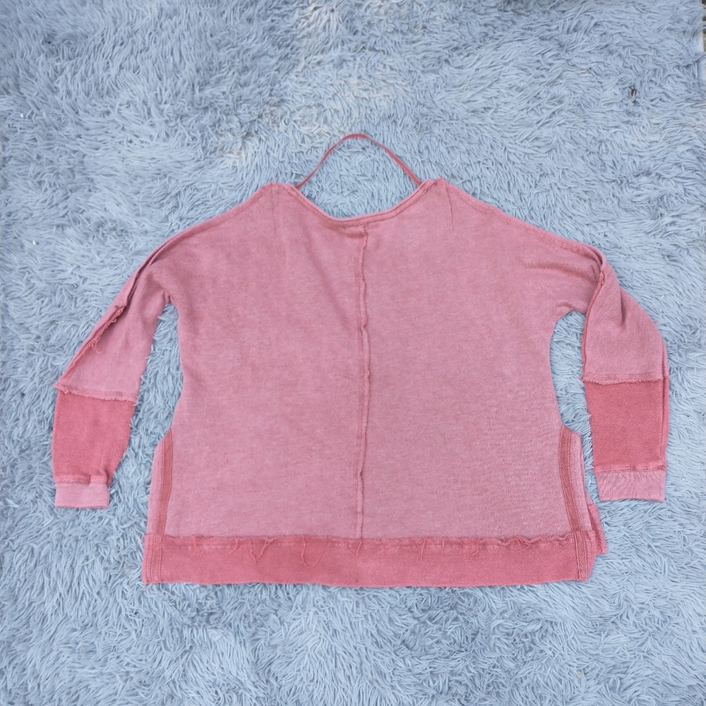 Cold Shoulder Split Hem Two Tone Exposed Reverse … - image 5